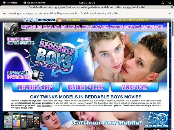Beddableboys.com Account Discount