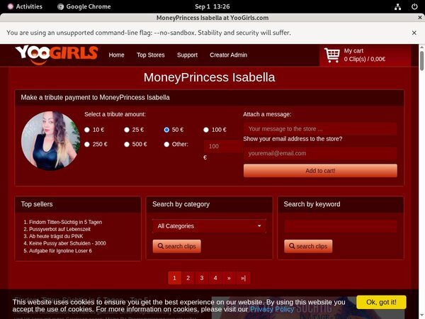 Moneyprincess Isabell Without Paying