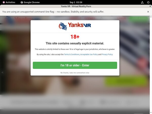 Yanks VR Password Info
